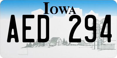 IA license plate AED294