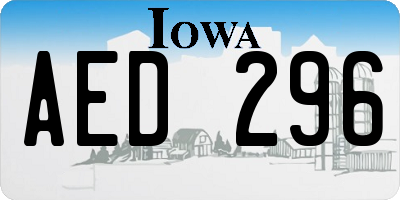 IA license plate AED296