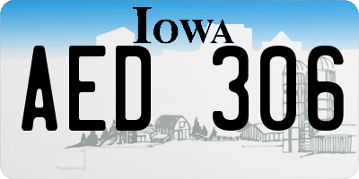 IA license plate AED306
