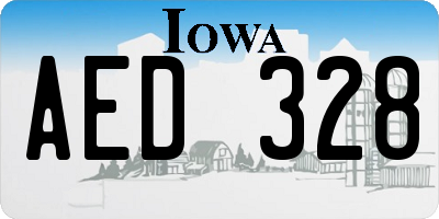 IA license plate AED328
