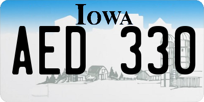 IA license plate AED330