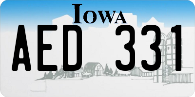 IA license plate AED331