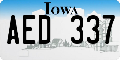 IA license plate AED337