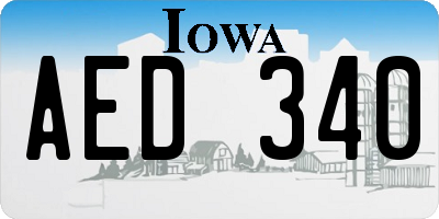 IA license plate AED340