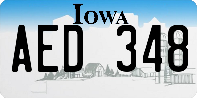 IA license plate AED348