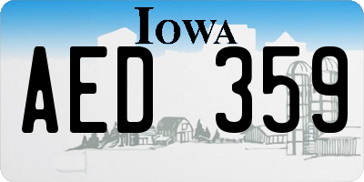 IA license plate AED359