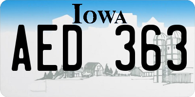 IA license plate AED363