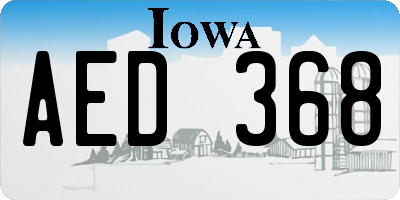 IA license plate AED368