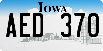 IA license plate AED370