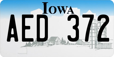 IA license plate AED372