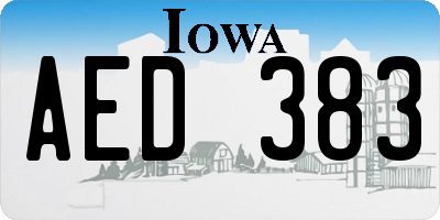 IA license plate AED383
