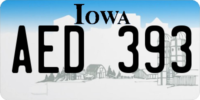 IA license plate AED393