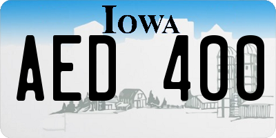 IA license plate AED400