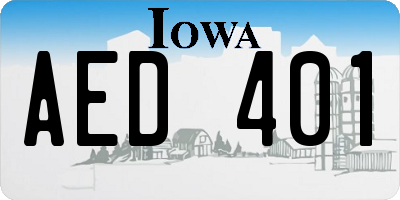 IA license plate AED401