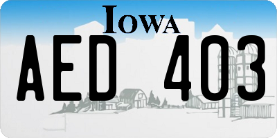 IA license plate AED403