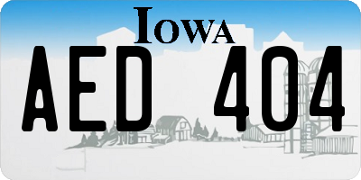 IA license plate AED404