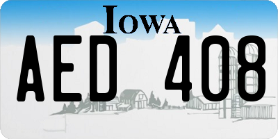 IA license plate AED408