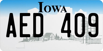 IA license plate AED409