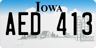 IA license plate AED413