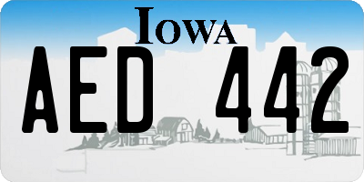 IA license plate AED442