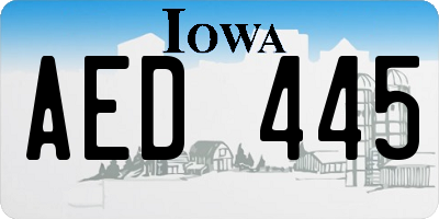 IA license plate AED445