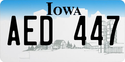IA license plate AED447