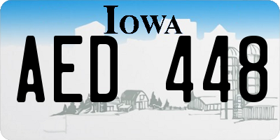 IA license plate AED448