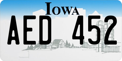IA license plate AED452