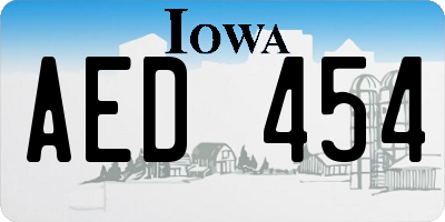 IA license plate AED454
