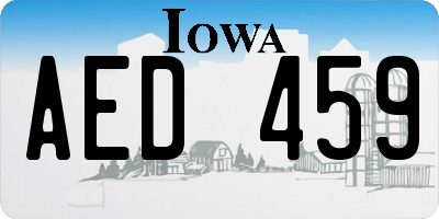 IA license plate AED459