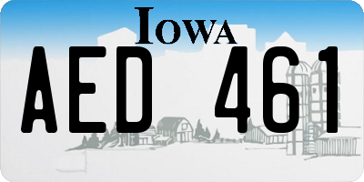 IA license plate AED461