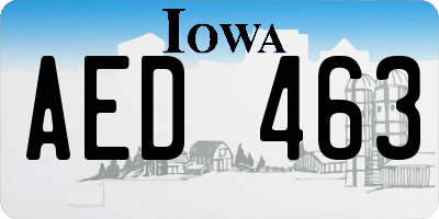 IA license plate AED463
