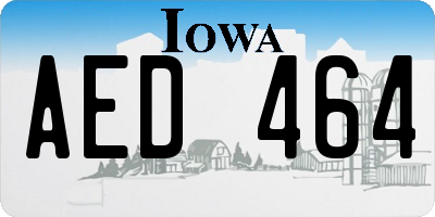 IA license plate AED464