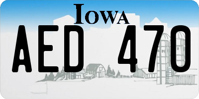 IA license plate AED470