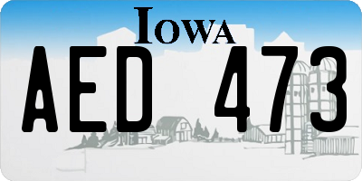 IA license plate AED473