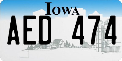 IA license plate AED474