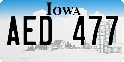 IA license plate AED477