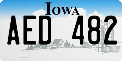 IA license plate AED482