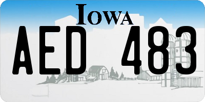IA license plate AED483