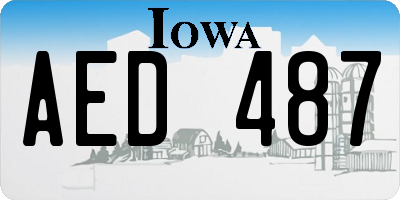 IA license plate AED487