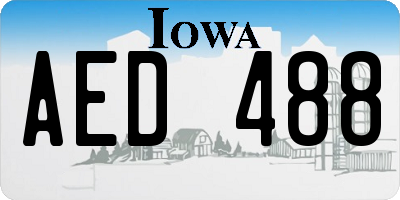 IA license plate AED488