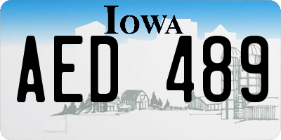 IA license plate AED489