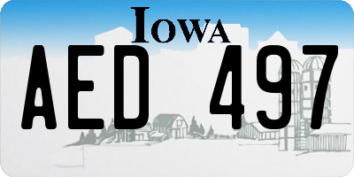 IA license plate AED497