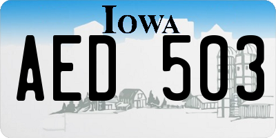 IA license plate AED503