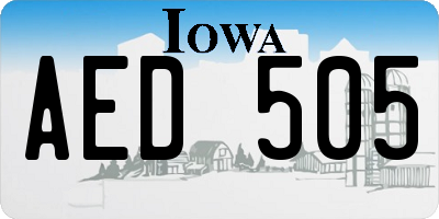 IA license plate AED505