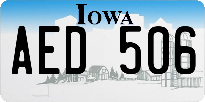 IA license plate AED506