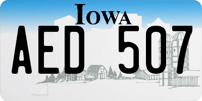 IA license plate AED507