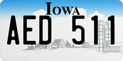 IA license plate AED511
