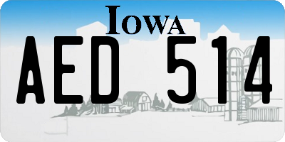 IA license plate AED514