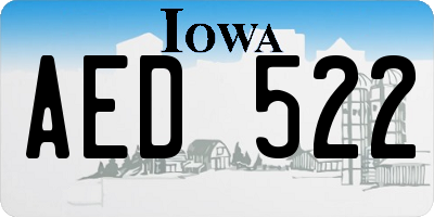 IA license plate AED522